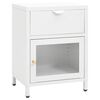 vidaXL Nightstand White 40x30x54,5 cm Steel and Glass