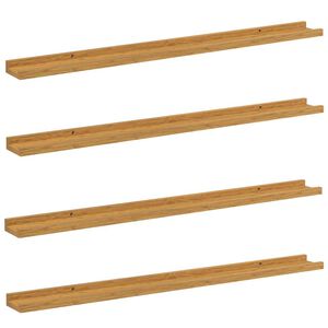 vidaXL Wall Shelf 4 pcs Beige 100 x 9 x 3 cm Engineered Wood