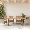 vidaXL Garden Table with Acacia Wood Top Beige 190x80x74 cm Poly Rattan