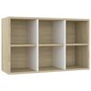 vidaXL Book Cabinet/Sideboard White and Sonoma Oak 66x30x98 cm Engineered Wood