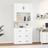 vidaXL Highboard High Gloss White Engineered Wood