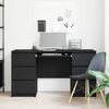 vidaXL Desk with Drawer Black Oak 140 x 50 x 76 cm Engineered Wood