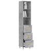 vidaXL Highboard Concrete Grey 34.5x34x180 cm Engineered Wood
