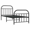 vidaXL Metal Bed Frame without Mattress with Footboard Black 90x200cm