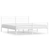 vidaXL Metal Bed Frame without Mattress with Footboard White 193x203cm