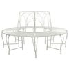 vidaXL Tree Bench 8-Seater &Oslash; 160 x 89 cm Steel Antique White Round