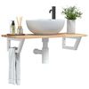 vidaXL Basin Shelf Wall Mounted Steel and Solid Wood Acacia