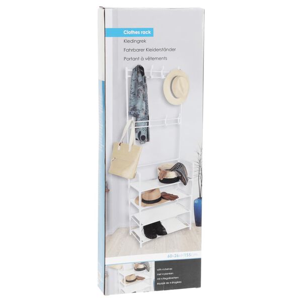Storage solutions Clothing Rack with 4 Shelves 60x26x155 cm White