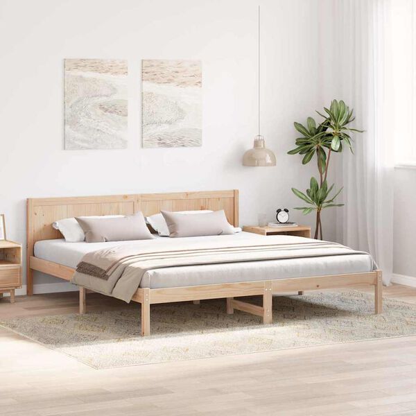 vidaXL Bed Frame Brown 200 x 200 cm Solid Pine wood
