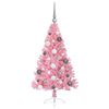 vidaXL Artificial Pre-lit Christmas Tree with 150 LEDs Pink 120 cm PVC