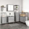 vidaXL Bathroom Furniture Set with Shelf 5 pcs Grey 76.5 x 35 x 95 cm