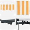vidaXL Retractable Awning Manual Yellow 250 x 200 cm Fabric