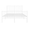 vidaXL Metal Bed Frame without Mattress with Footboard White 140x190cm