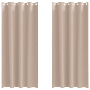 vidaXL Blackout Curtains with Rings 2 pcs Taupe 225 x 140 cm Polyester
