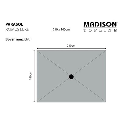 Madison Parasol Patmos Luxe Rectangle 210x140 cm Grey