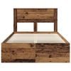 vidaXL Bed Frame with Mattress Old Wood 135 x 190 cm Solid Pine Wood