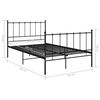 vidaXL Bed Frame without Mattress Black Metal 120x200 cm