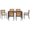 vidaXL Garden Dining Set 7 pcs Black Poly Rattan