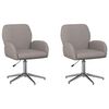 vidaXL Swivel Desk Chairs 2 pcs Fabric 54 x 58 x 90 cm Taupe