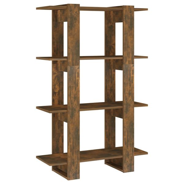 vidaXL Book Cabinet/Room Divider Smoked Oak 80x30x123.5 cm