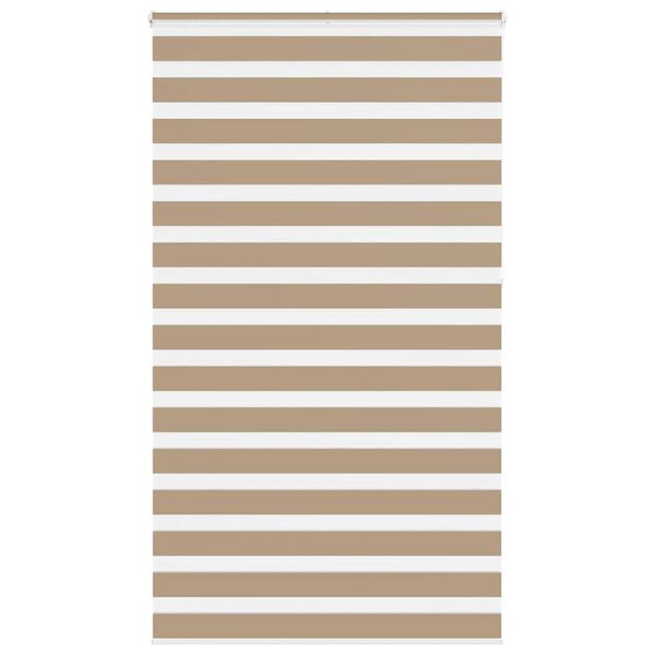 vidaXL Zebra Blind Sand Brown 125x230 cm Fabric Width 120.9 cm Polyester
