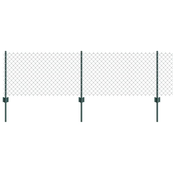 vidaXL Fence with Post Green 0.6 x 25 m Steel and PVC