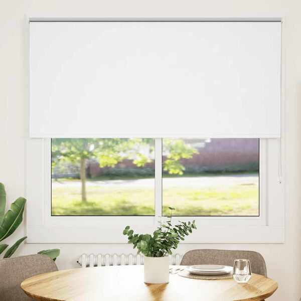 vidaXL Roller Blind Blackout White 150x150 cm Fabric Width 146.6 cm Polyester
