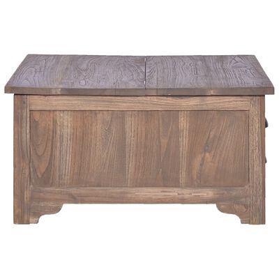 vidaXL Coffee Table with Flip Top 65x65x34 cm Solid Teak Wood