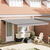 vidaXL Awning Frame Light Grey 400 x 300 cm Polyester with PU coating