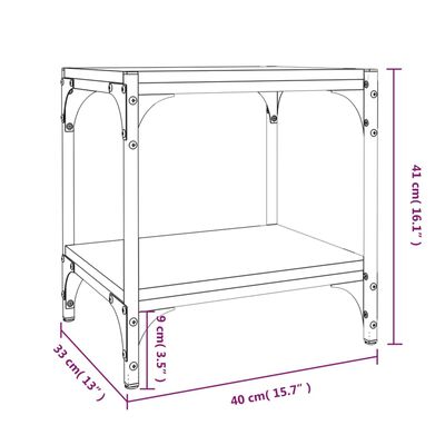 vidaXL TV Cabinet Grey Sonoma 40x33x41 cm Engineered Wood and Steel