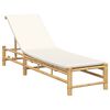 vidaXL Sun Lounger with Cushions 55x199x30 cm Bamboo