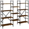 vidaXL Bookshelf Smoked Oak 160x28.5x136.5 cm Engineered Wood