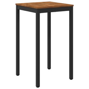 vidaXL Garden Bar Table Natural and Black 60 x 60.5 x 105 cm