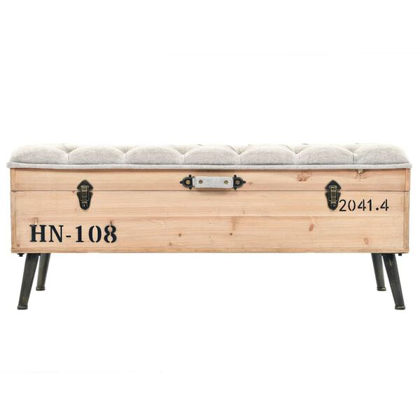 vidaXL Storage Bench 110 cm Solid Firwood