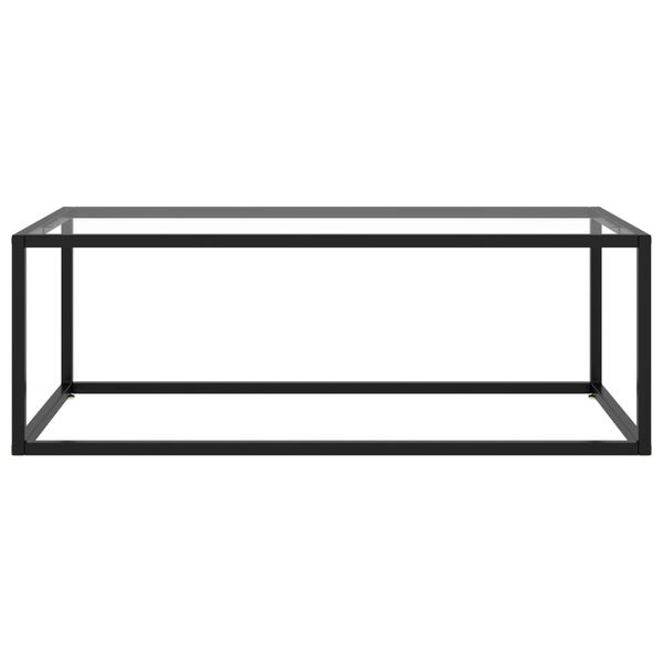 vidaXL Coffee Table Black with Tempered Glass 100x50x35 cm