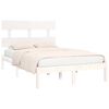 vidaXL Bed Frame without Mattress White 120x190 cm Small Double Solid Wood