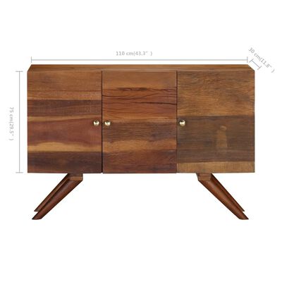vidaXL Sideboard Brown Solid Reclaimed Wood 110x30x75 cm
