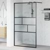 vidaXL Walk-in Shower Wall Black 115 x 195 x 0.5 cm