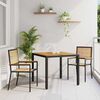 vidaXL Garden Dining Set 3 pcs Black 90 x 90 x 75 cm Poly Rattan