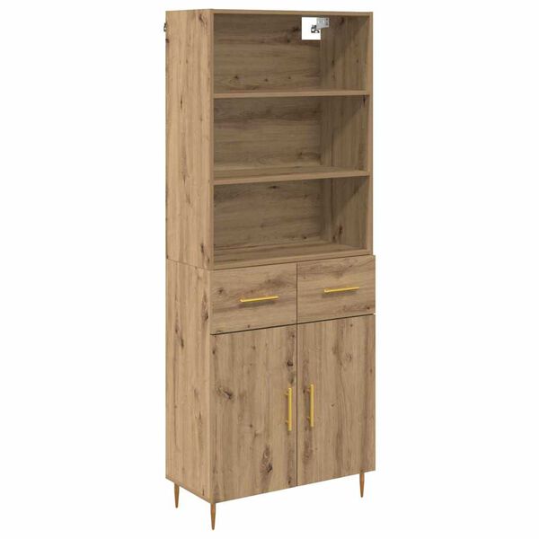 vidaXL Highboard Artisan Oak 69.5 x 34 x 180 cm Engineered Wood