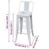 vidaXL Bar Stools 2 pcs White Steel