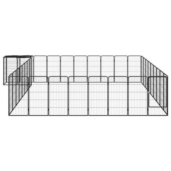 vidaXL 38-Panel Dog Playpen Black 50x100 cm Powder-coated Steel