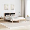 vidaXL Bed Frame with Headboard Black 140 x 200 cm Solid Pine Wood