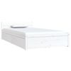 vidaXL Bed Frame without Mattress with Drawers White Single