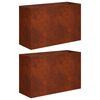 vidaXL Garden Planter 2 pcs Rusty 80 x 40 x 50 cm Weathering Steel