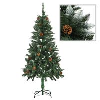 vidaXL Artificial Christmas Tree with Pine Cones and White Glitter 150 cm