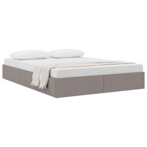 vidaXL Storage Bed with Mattress Taupe 140 x 200 cm Fabric