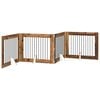 vidaXL Foldable Dog Gate with Stands 4 pcs Old Wood 401 cm