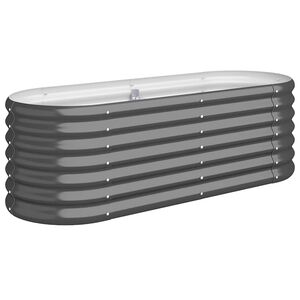 vidaXL Garden Raised Bed Galvanised Steel 114x40x36 cm Anthracite