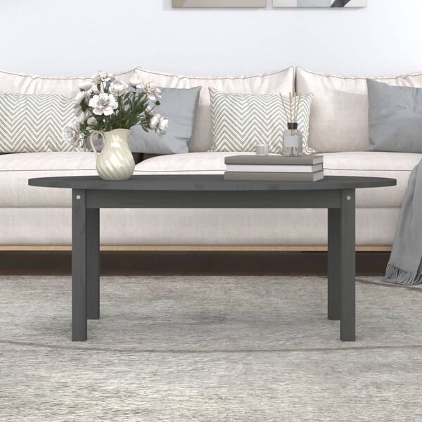 vidaXL Coffee Table Grey 110x55x45 cm Solid Wood Pine